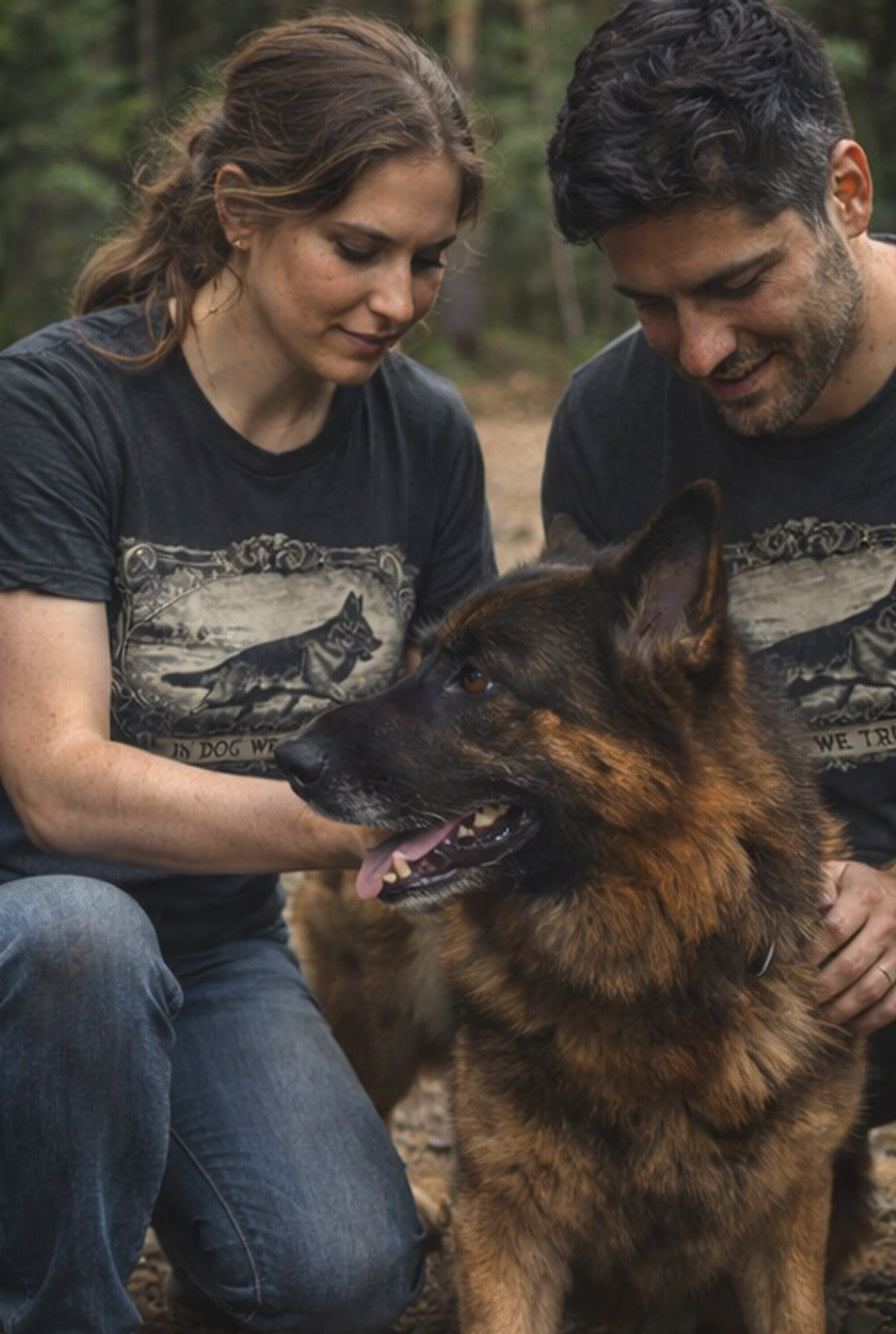 German Shepherd T-Shirt | In Dog We Trust Heavyweight Tee